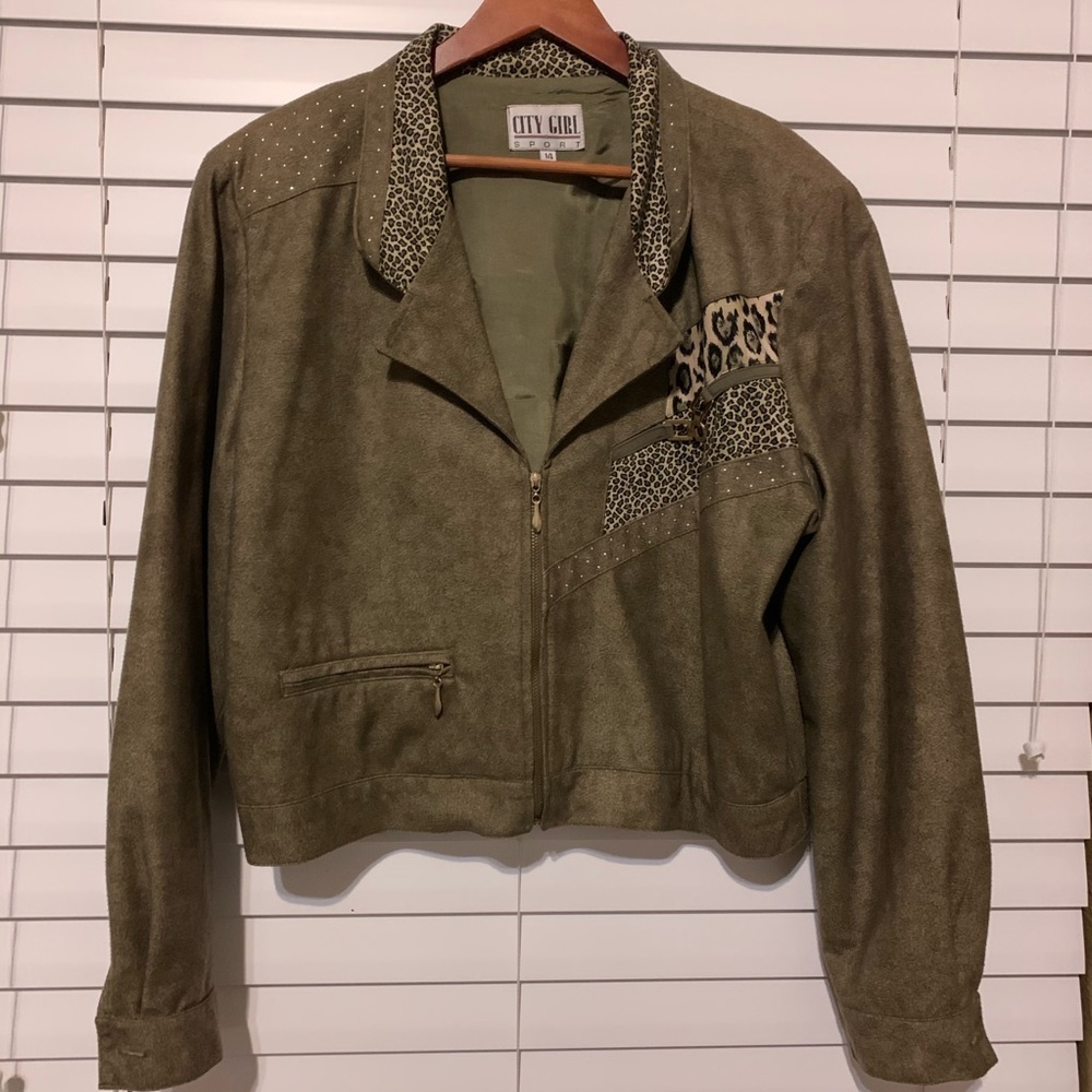 Nancy Bolen City Girl Suede Jacket Animal Print